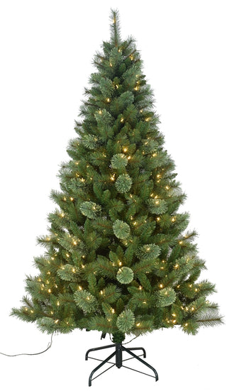 7' PRELIT LODGE POLE PINE PVC/HARD NEEDLE TREE
